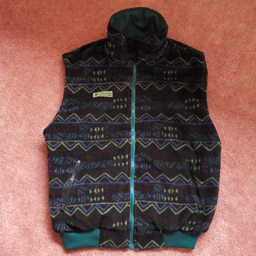 VTG Columbia Reversible Aztec Print Vest Jacket